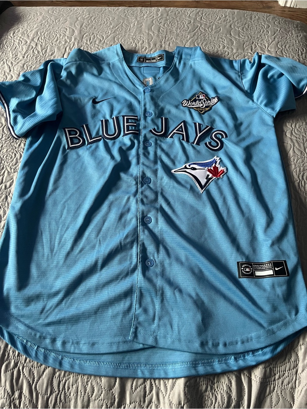 Nike Light Blue Toronto Blue Jays Button-Up Jersey